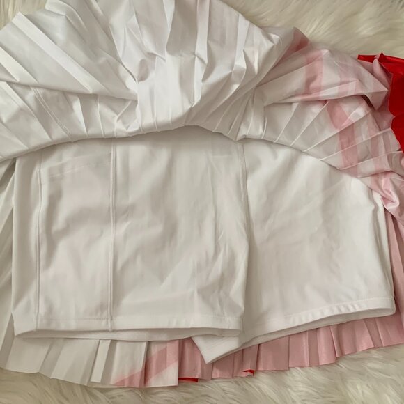 ATHLETA Match Point Pleated Colorblock Skort in White/Red Sz LARGE - Picture 7 of 8